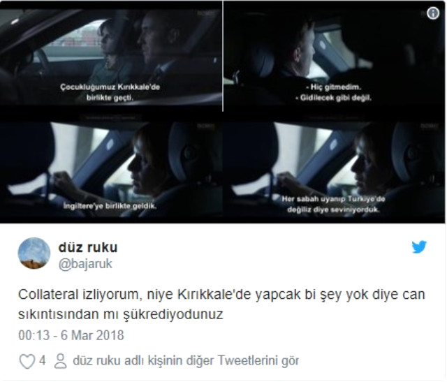 İngiliz dizisi Colleteral'da skandal 'Türkiye' diyaloğu (Kırıkkale sahnesi)